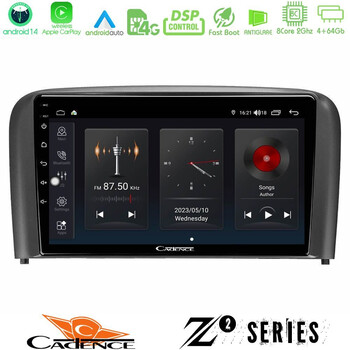 Cadence z2 Series 8core Android14 4+64gb  Volvo s80 1998-2006 Navigation Multimedia Tablet 9" με Carplay & Android Auto u-z2-Vl0971