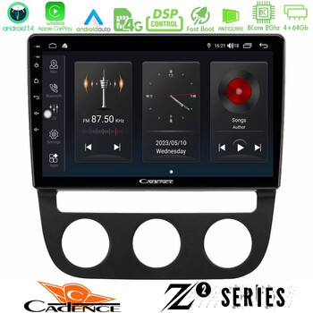 Cadence z2 Series 8core Android14 4+64gb  vw Jetta Navigation Multimedia Tablet 10" με Carplay & Android Auto u-z2-Vw0394