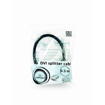 CABLEXPERT PASSIVE DVI-I MALE TO DUAL VGA FEMALE SPLITTER CABLE 0.3M BLACK