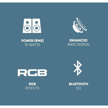 SONIC GEAR RGB BLUETOOTH 5.0 STEREO SYSTEM SPEAKER 2.0 iOX 2