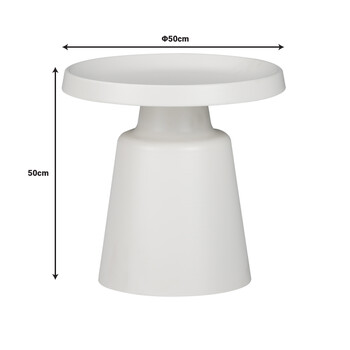 Βοηθητικό τραπέζι Ginoze Inart cappuccino μέταλλο Φ50x50εκ