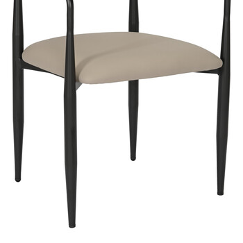 Πολυθρόνα Kalone pakoworld pu σε γκρι-μπεζ απόχρωση 56x55x78εκ