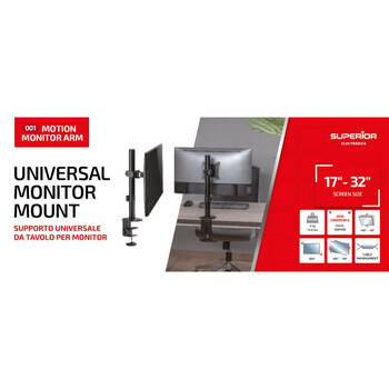 Superior Επιτραπέζια Βάση Οθόνης 17"-32" με Ρυθμιζόμενο Βραχίονα (SUPSPC001) (SPRSUPSPC001)