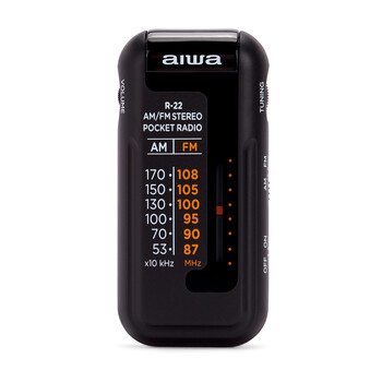 AIWA MINI POCKET RADIO WITH EARPHONES BLACK