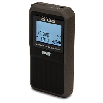AIWA POCKET DIGITAL RADIO WITH DAB+ AND EARPHONES BLACK