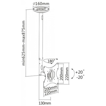 SBOX CEILING MOUNT FOR LCD-PLASMA SCREENS 23"-43" SBOX CEILING MOUNT FOR LCD-PLASMA SCREENS 23"-43"