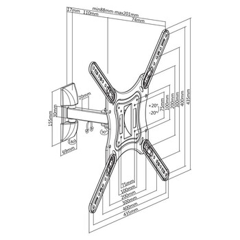 SBOX WALL MOUNT 23"-55" / 58-140cm
