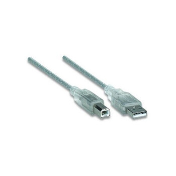 390170 . Manhattan καλώδιο USB Α σε USB B M/M cakebox ασημί 3m