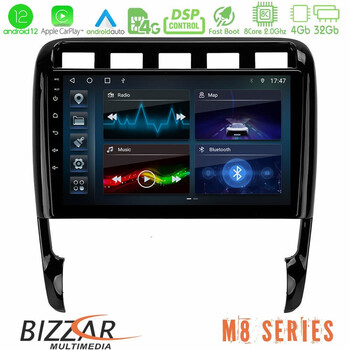 Bizzar m8 Series Porsche Cayenne 2003-2010 8core Android12 4+32gb Navigation Multimedia Tablet 9&quot; u-m8-Pc0956