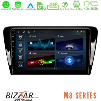 Bizzar m8 Series Skoda Octavia 7 8core Android12 4+32gb Navigation Multimedia Tablet 10&quot; u-m8-Sk007