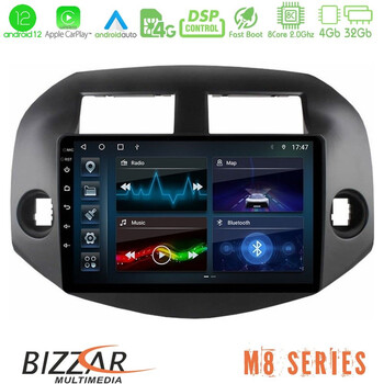 Bizzar m8 Series Toyota Rav4 2006-2012 8core Android12 4+32gb Navigation Multimedia Tablet 10&quot; u-m8-Ty0165