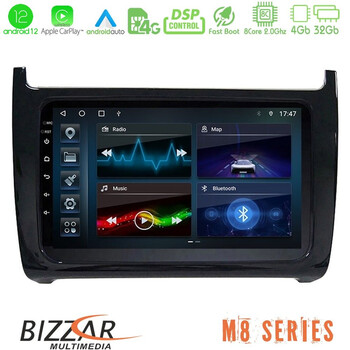Bizzar m8 Series vw Polo 8core Android12 4+32gb Navigation Multimedia Tablet 9&quot; u-m8-Vw6901bl