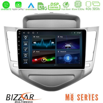 Bizzar m8 Series Chevrolet Cruze 2009-2012 8core Android12 4+32gb Navigation Multimedia Tablet 9&quot; u-m8-Cv036n