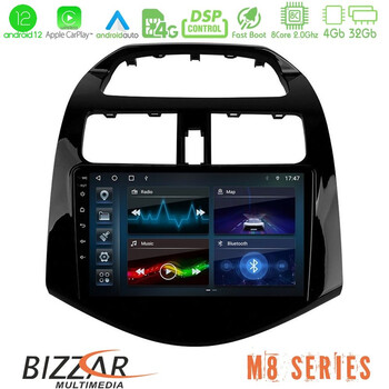 Bizzar m8 Series Chevrolet Spark 2009-2015 8core Android12 4+32gb Navigation Multimedia Tablet 9&quot; u-m8-Cv0683