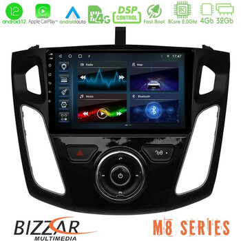 Bizzar m8 Series Ford Focus 2012-2018 8core Android12 4+32gb Navigation Multimedia Tablet 9&quot; u-m8-Fd0044