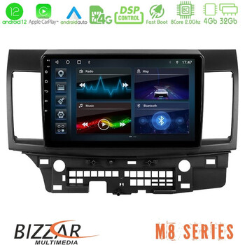 Bizzar m8 Series Mitsubishi Lancer 2008 – 2015 8core Android12 4+32gb Navigation Multimedia Tablet 10&quot; u-m8-Mt232