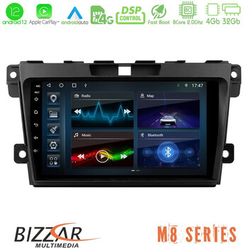 Bizzar m8 Series Mazda cx-7 2007-2011 8core Android12 4+32gb Navigation Multimedia Tablet 9&quot; u-m8-Mz968