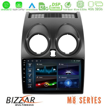 Bizzar m8 Series Nissan Qashqai j10 8core Android12 4+32gb Navigation Multimedia Tablet 9&quot; u-m8-Ns0264