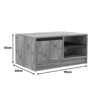 Τραπέζι σαλονιού Narli pakoworld σε sonoma απόχρωση 90x60x45εκ