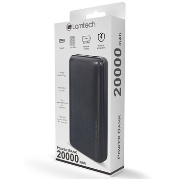 LAMTECH POWER BANK 20000MAH BLACK
