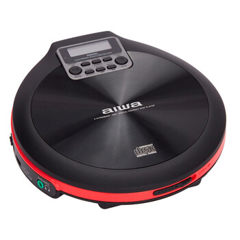 AIWA PORTABLE CD PLAYER WITH EARPHONES RED