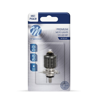 LB574W-01B/MT . HS1 12V PX43t 15W 2x3570SMD LED 1.400lm 6.000K M-TECH - 1 ΤΕΜ.