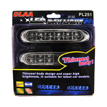 DLAA  ΠΡΟΒΟΛΕΙΣ ΙΝΟΧ DAYLIGHT LED ΜΠΛΕ 12V