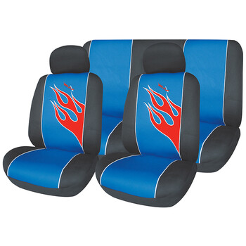 Autoline  ΚΑΛΥΜΜΑΤΑ ΣΕΤ X-RACING FLAME 6 ΤΜΧ - ΜΑΥΡΟ/ΜΠΛΕ