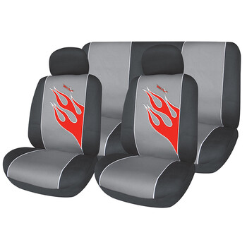 Autoline  ΚΑΛΥΜΜΑΤΑ ΣΕΤ X-RACING FLAME 6 ΤΜΧ - ΜΑΥΡΟ/ΓΚΡΙ