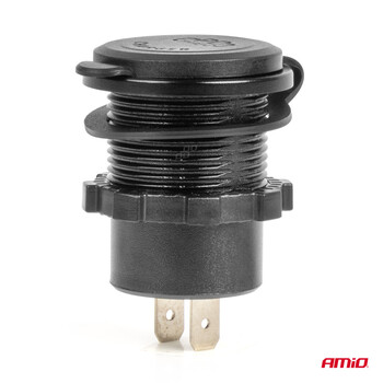 04221/AM ΠΡΙΖΑ ΜΕ 2 ΘΥΡΕΣ USB ΚΑΙ ΚΑΠΑΚΙ 12/24V QUICK CHARGE 3.0 ΑΔΙΑΒΡΟΧΗ ΜΕ ΚΟΚΚΙΝΟ LED ΦΩΣ ΜΑΥΡΗ ΑΜΙΟ - 1 τεμ.