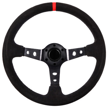 OEM  ΤΙΜΟΝΙ ΒΑΘΥ SUEDE ΒΑΘΥΚΩΝΟ 35cm - ΜΑΥΡΟ/ΚΟΚΚΙΝΟ