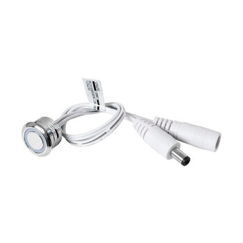 GLOBOSTAR® BUTTON 70793 Φωτιζόμενος Χωνευτός Διακόπτης Αφής On/Off & Push Dimming LED DC 12-24V 1 x 4A 96W Max IP20 Μπλε - Μ2 x Π2 x Υ1.2cm - 2 Χρόνια Εγγύηση