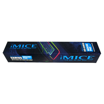 Mousepad iMICE GMS-WT5 Soft με RGB LED περιμετρικό φωτισμό 350x250mm Μαύρο