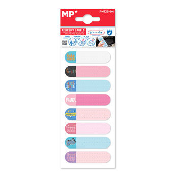 MP αυτοκόλλητες ετικέτες PN125-94, αδιάβροχες, 1.5x6cm, 8 σχέδια, 16τμχ