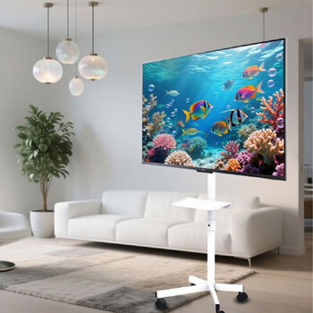 GEMBIRD TV FLOOR STAND TILT WITH CASTER WHEELS 32'-55' WHITE