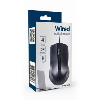 GEMBIRD WIRED USB OPTICAL MOUSE BLACK