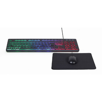 GEMBIRD 3-in-1 WIRED BACKLIGHT DESKTOP SET BLACK