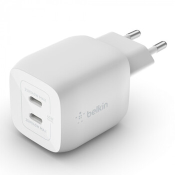 Belkin WCH011vfWH BOOST↑CHARGE PRO Dual USB-C® GaN Wall Charger with PPS 45W