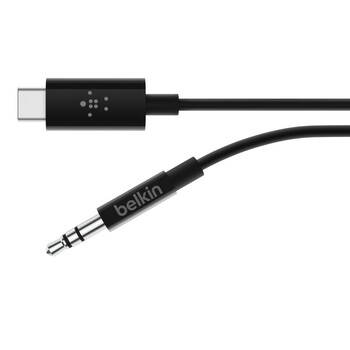 Belkin RockStar™ 3.5mm Audio Cable with USB-C™ Connector-F7U079bt03-BLK