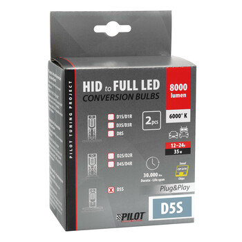 L5855.4 . D5S 12/24V 35W 6.000K 8000lm LED SEOUL CSP-3570chips CAN BUS PLUG & PLAY LAMPA - 2ΤΕΜ.