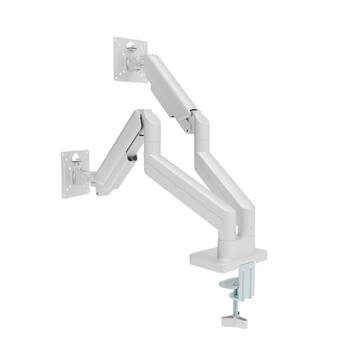 GEMBIRD DESK MOUNTED ADJUSTABLE DOUBLE MONITOR ARM 17'-32' WHITE