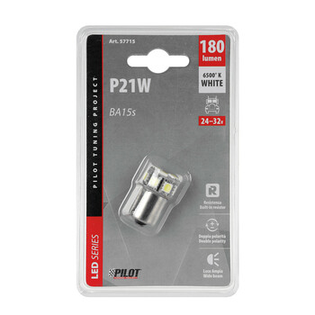 L5771.5 . P21W 24/32V Ba15s 3,5W 180lm 10xSMDx1CHIP LED CAN-BUS (ΦΟΥΝΤΟΥΚΙ) ΛΕΥΚΟ ΔΙΑΘΛΑΣΗΣ  BLISTER​ LAMPA - 1 TEM.