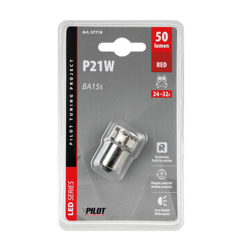 L5771.8 . P21W 24/32V Ba15s 50lm 10xSMDx1CHIP LED CAN-BUS (ΦΟΥΝΤΟΥΚΙ) ΚΟΚΚΙΝΟ ΔΙΑΘΛΑΣΗΣ BLISTER​ LAMPA - 1 TEM.