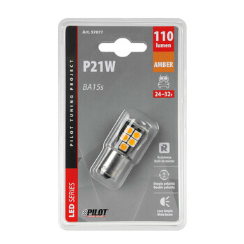 L5787.7 . P21W 24/32V Ba15s 110lm 18xSMDx1CHIP LED CAN-BUS (ΦΟΥΝΤΟΥΚΙ) ΠΟΡΤΟΚΑΛΙ BLISTER​ LAMPA - 1 TEM.