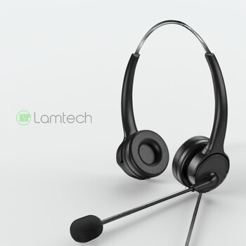 LAMTECH ON-EAR HEADSET WITH ANC MIC AND 3 CONNECTORS
