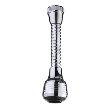 HOME USE κεφαλή βρύσης HUH-0104 με εύκαμπτο σπιράλ, 14.5cm, ασημί