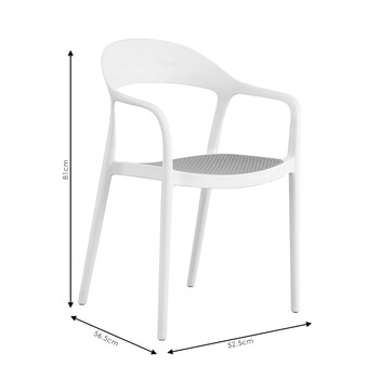 Πολυθρόνα Ember στοιβαζόμενη pakoworld με UV protection PP μπεζ-μαύρο 52.5x56.5x81εκ.