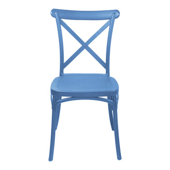 Καρέκλα Crossie pakoworld στοιβαζόμενη pp σε απόχρωση μπλε 38x46.5x82εκ