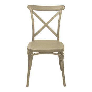 Καρέκλα Crossie pakoworld στοιβαζόμενη pp σε απόχρωση cappucino 38x46.5x82εκ