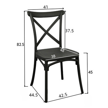 Καρέκλα Crossie pakoworld στοιβαζόμενη pp σε απόχρωση cappucino 38x46.5x82εκ